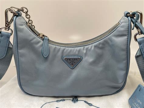 prada re-edition 2005 nylon bag astral blue|Prada shoulder bag 2005.